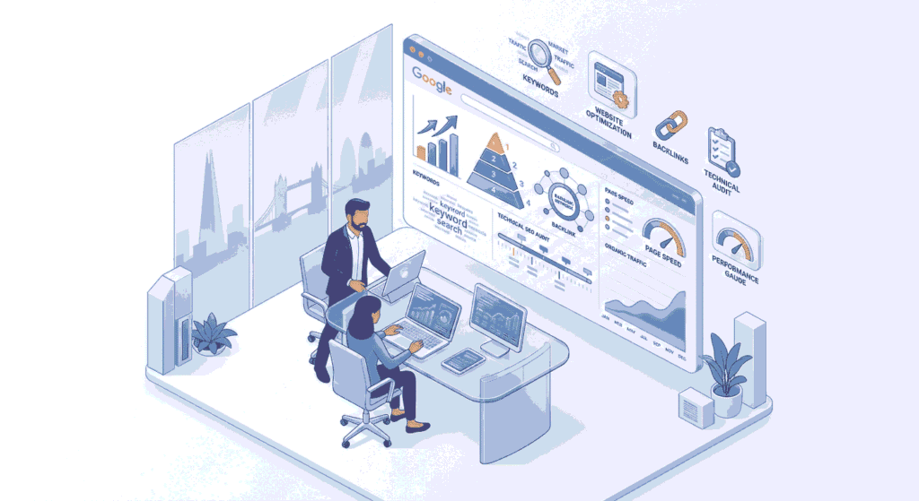 Professional SEO services in the UK by Muntaha Chowdhury to improve Google rankings, increase organic traffic, and grow online visibility.